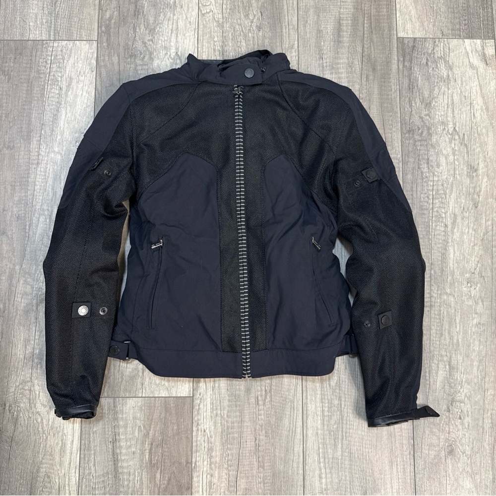 Black Bomber Jacket - Lightweight Mesh Panel Bomber